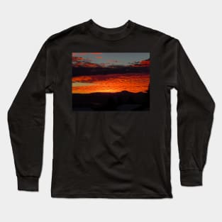 Burnt orange sunset reflecting off the clouds Long Sleeve T-Shirt